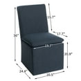 thumbnail image 3 of KINWELL 21" Wide Upholstered Armless Modern Rolling Dining Chairs with Casters Set of 2, Performance Fabric No Assembly Dining Side Chairs for Kitchen Dining Room (Indigo), 3 of 12