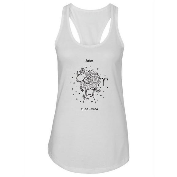 Aries Zodiac Sign Design Tank Women -Image by Shutterstock, Female Medium