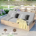 thumbnail image 4 of Harper & Bright Designs Outdoor Sunbed for Two Person Patio Chaise Double Lounger with Cup Tray Adjustable Backrest And Seat For Beach Backyard, Brown, 4 of 21