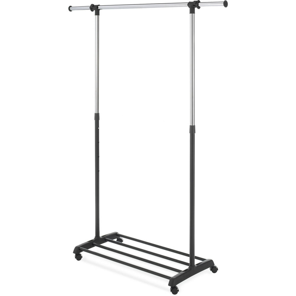 Whitmor Deluxe Adjustable Garment Rack Rolling Clothes Rack Black