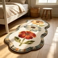 thumbnail image 4 of Darzheoy Vintage Runner Rug, Floral Scalloped Floor Mat, Decorative Indoor Accent Area Carpet, for Living Room Hallway Kitchen Bedroom, 4 of 5