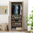 thumbnail image 5 of Manhattan Comfort Lee Wardrobe Closet 3.0 from Engineered Wood in Rustic Gray, 5 of 14