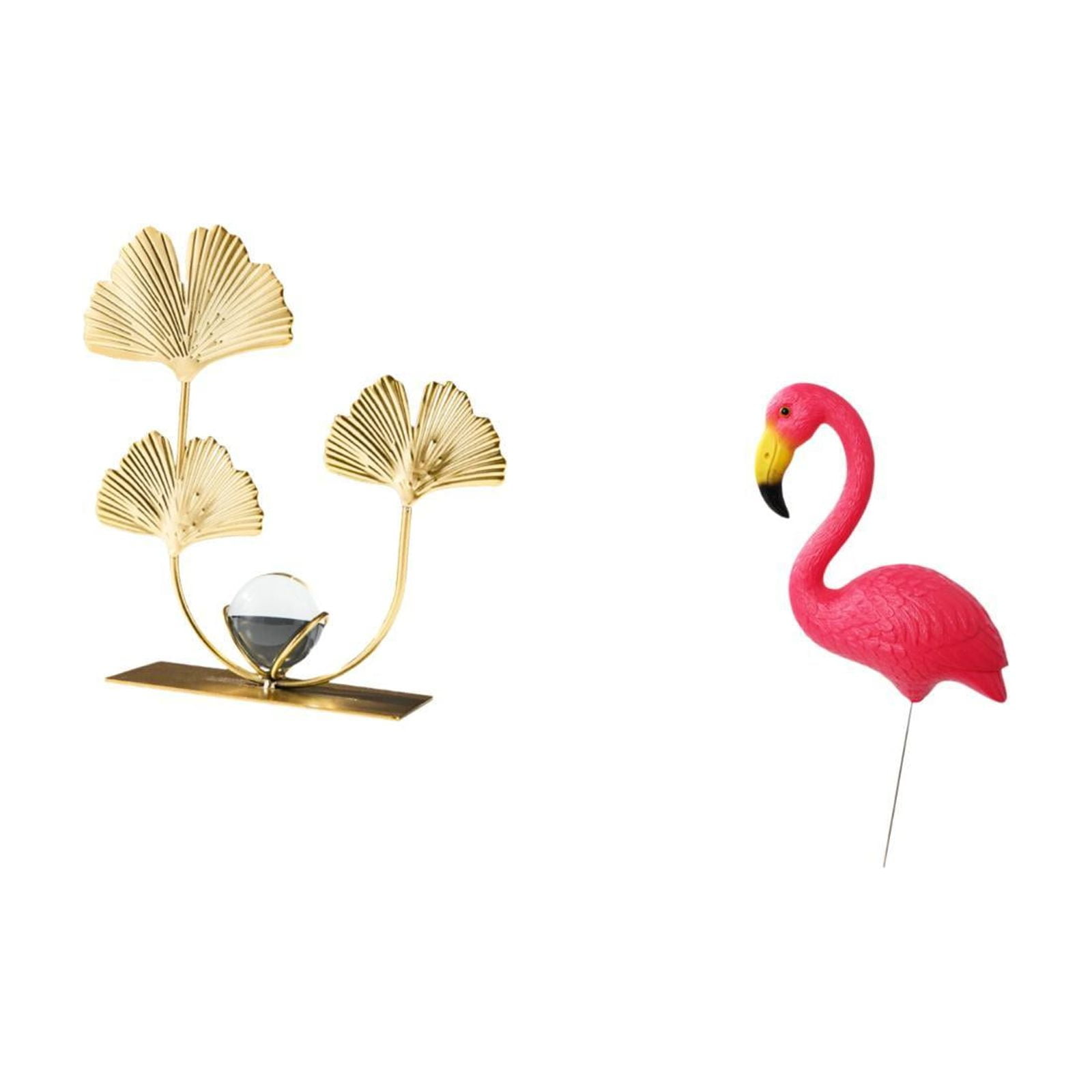 CoudarTitie Leafy Bird Sculpture Bookshelf Ornament Modern Home Decor Collectibles for Bedroom Holiday Housewarming Gift Fairy Garden Accessories Flamingo Yard Art