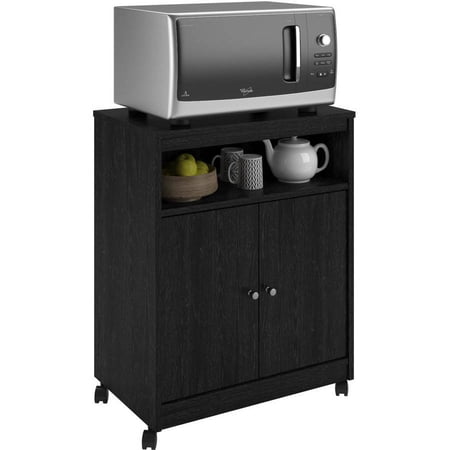 Ameriwood Home Landry Microwave Kitchen Cart Black