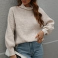 thumbnail image 2 of ShomPort Women's Fall Winter 2024 Turtleneck Sweaters Long Sleeve Pullover Loose Thick Knit Tops, 2 of 9