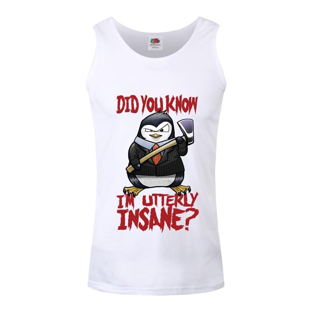 Psycho Penguin - Camiseta Sin Mangas I'm Utterly Insane para Hombre (Blanco)