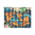 thumbnail image 2 of CADecor Japanese Koi Fish Window Treatment Panel Curtains Window Curtain Kitchen Curtain,Two Piece 26x39 Inches, 2 of 4