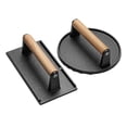 thumbnail image 3 of 2Pcs Grill Press Heavy Duty BBQ Press for Teppanyaki Press Meat Steak Indoor, 3 of 9