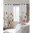 thumbnail image 2 of Blackout Curtains for Bedroom, Yellow Red Blue Spring Floral Room Darkening Window Drapes for Living Room, Summer Botanical Flowers Thermal Insulated Grommet Curtains, 52x72 inch, 2 Panels, 2 of 9