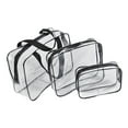 thumbnail image 2 of LHNFT 3Pcs Clear Cosmetic Bag Air Travel Plastic Toiletry Pouch, Water Resistant Travel Toiletry Bag Set with Zipper Closure and Carrying Handle for Women Men, Travel Essentials, 2 of 9