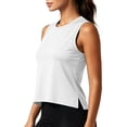 thumbnail image 4 of Cadmus Workout Tank Tops for Women UPF 50+ Quick Dry Cropped Sleeveless for Gym Running Pilates Exercise Summer,3 Pack, Blue/Purple/White, S, 4 of 8