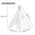 thumbnail image 6 of Striped Kids Teepee Tent, Portable Canvas Tent, with Floor Mat for Camping, Playing, Picnic, Black-White Stripe, 6 of 6