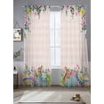 thumbnail image 2 of Vintage Easter Sheer Curtains 84 Inch Length 2 Panels Set Window Treatments, Colorful Floral Eggs Bunny Pink Plaid Rustic Rod Pocket Semi Curtains for Living Room/Bedroom/Kitchen Décor, 104"W x 84"L, 2 of 7