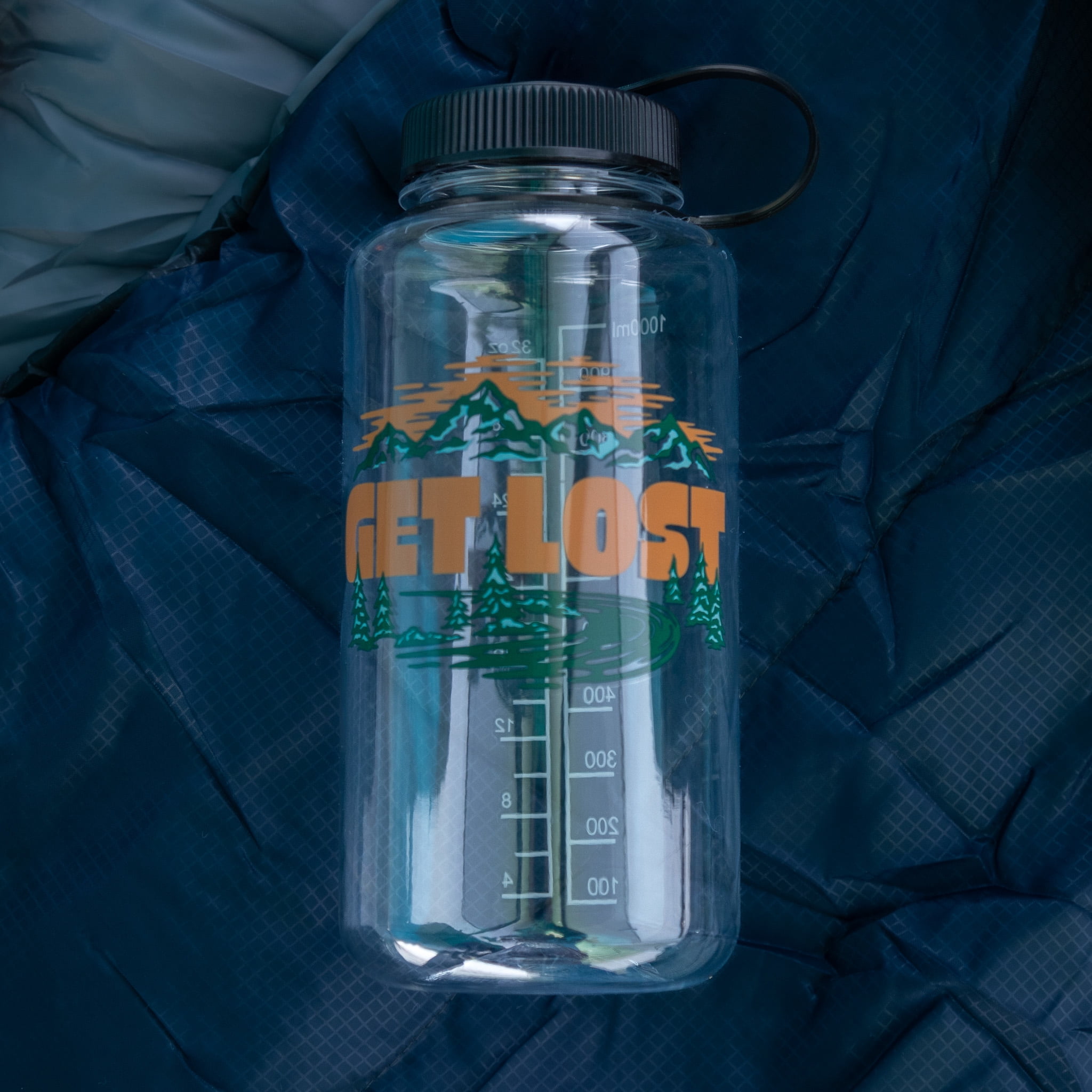 (3 pack) Ozark Trail 32 oz Get Lost Tritan Water Bottle, Wide Mouth, Leakproof, Clear