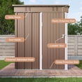 thumbnail image 3 of Outdoor Metal Storage Shed, Asofer Galvanized Steel Tool House with Lockable Doors & Vents Waterproof for Backyard Garden Patio Brown, 3 of 8