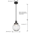 thumbnail image 3 of Pathson Vintage Pendant Light Fiting with Ribbed Globe Glass Shade, Kitchen Island Hanging Ceiling Lights, 3 of 6