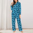 thumbnail image 2 of Honeii Bowling Balls print Women's Pajama Sets Long Sleeve Button Down Sleepwear Nightwear Soft Pjs Lounge Sets-X-Large, 2 of 7