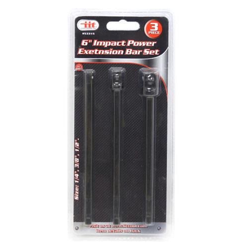 3pc IIT 6" Impact Power Drill Adapters Extensions Bits Set 1/4 3/8 1/2