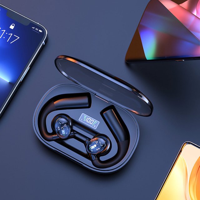 Auriculares Bluetooth con pantalla digital LED táctil de 5,3 pulgadas, chip Bluetooth tipo C, carga rápida, reducción de ruido inteligente, baja latencia.
