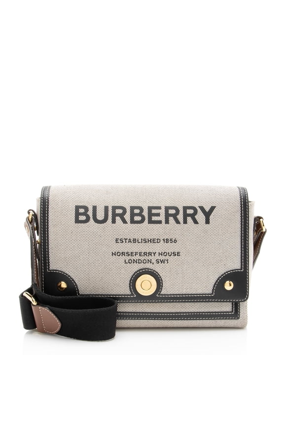 Pre-Owned Burberry Canvas Horseferry Messenger