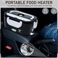 thumbnail image 2 of Moss & Stone Electric Lunch Box Food Heater for Adults Black & White Food Warmer Lunch Box, 12/24/110v Lunch Box Warmer Portable For Work/Car/Truck, Fork & Spoon & 1.5L Removable S.S Container, 2 of 9