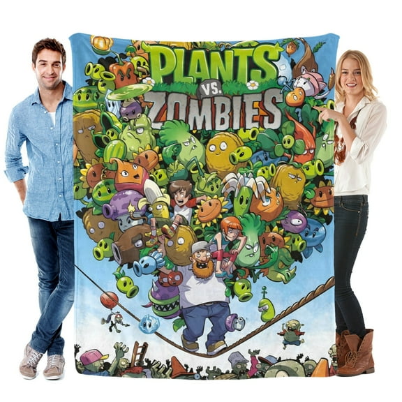 Plants vs Zombies-Anti-Pilling Flannel Blanket Soft Lightweight Plush Fuzzy Cozy Luxury Blanket for Home and Kitchen Use – Perfect for Kids and Adults