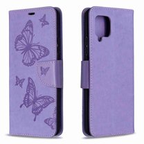 Dteck Case For Samsung Galaxy A42 5G Premium PU Leather Flip Wallet Case Embossed Full Body Protection Flip Stand Card Holder Magnetic Cover , violet