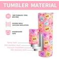 thumbnail image 3 of Valentine''s Day Tumbler 20 Oz with Handle and Straw - Insulated Stainless Steel Skinny Cup with Pastel Hearts Design, Cute Birthday Gift for Women, Girls, Friends, Lovers, 3 of 6