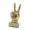 thumbnail image 5 of Tongina Funny Finger Gesture Statue Creative Gesture Sculpture Friend Gift Resin Hand Figurine Desk Decoration for Office Desk Indoor , Peace Gold, 5 of 8