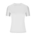 thumbnail image 3 of AherBiu Short Sleeve Tops for Women Crewneck Basic Slim Top Tees Shirts Plain Tshirt Going out Tops, 3 of 5