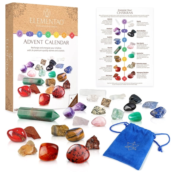 Calendario de Adviento Elementao 2023 con cristales y piedras curativas