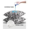 thumbnail image 4 of Pack of 2 Outdoor Pillow Covers, Zebra Animal Texture Waterproof Square Throw Pillowcase Cushion Decorative Pillow Covers for Couch Patio Tent, 16x16 in, 4 of 6