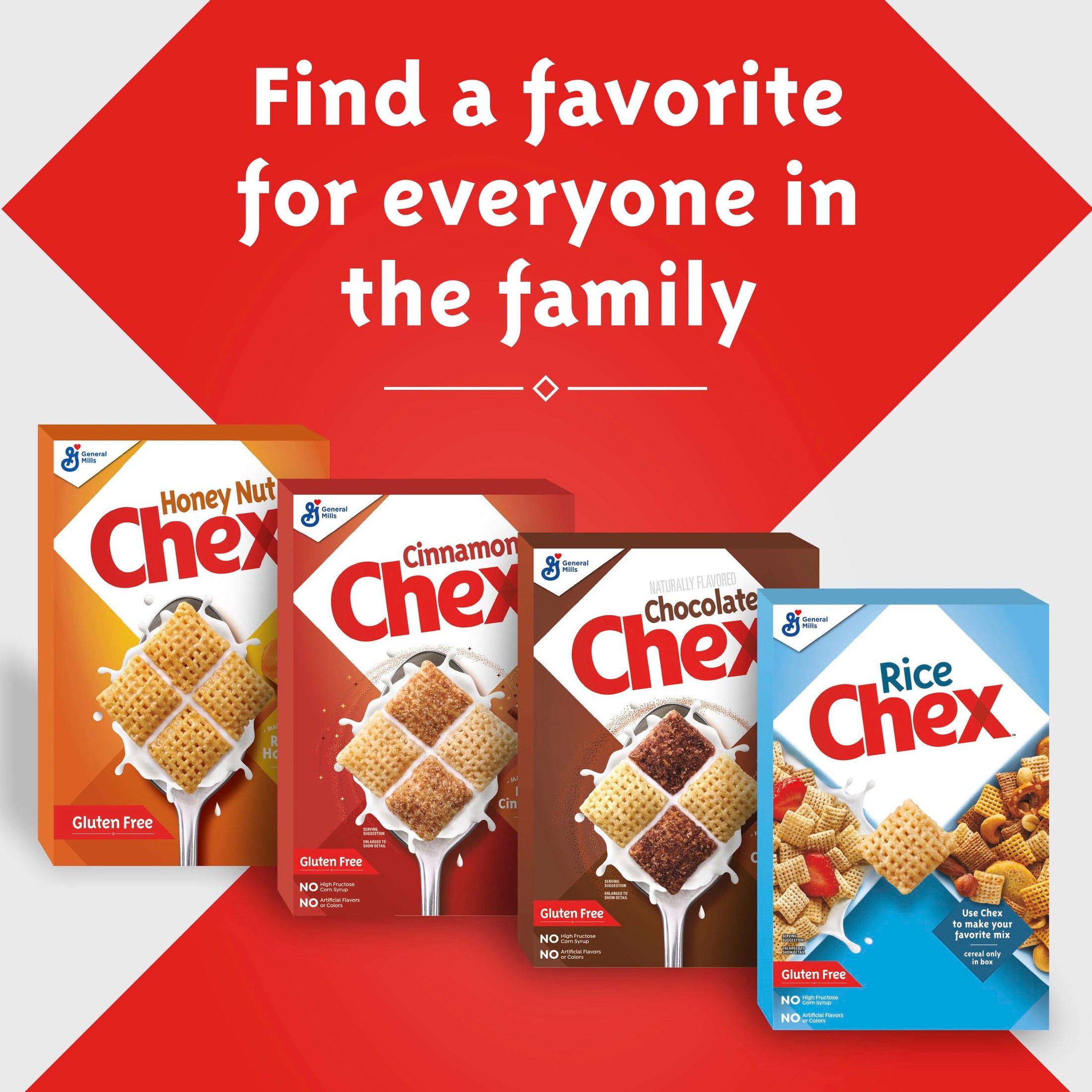 (5 pack) Chocolate Chex Cereal, Gluten Free Breakfast Cereal, Family Size, 20.3 oz