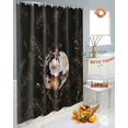thumbnail image 4 of Fall Shower Curtain Flower Pumpkin Bathroom Curtains with Hooks, Waterproof Fabric Floral Leaf Black Thanksgiving Bath Shower Curtains Set for Bathroom Bathtubs Decor 72x84 Inch, 4 of 7