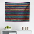 thumbnail image 1 of Tribal Tapestry, Retro Diagonal Ethno Pattern with Geometric Shapes Art, Fabric Wall Hanging Decor for Bedroom Living Room Dorm, 2 Sizes, Purple and Teal, by Ambesonne, 1 of 1