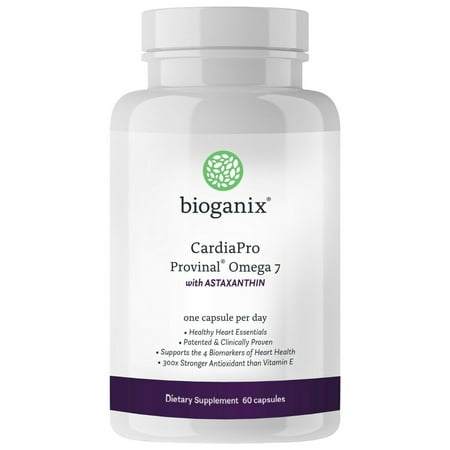 BioGanix CardiaPro Provinal Omega 7 with Astaxanthin Vitamin B6 B12 Folic