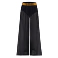 thumbnail image 3 of TiaoBug Kids Girls High Waisted Sequins Side Slit Chiffon Wide Leg Pants Belly Dance Performance Bottoms Gold 14, 3 of 7