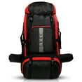 thumbnail image 2 of 65L Camping Hiking Backpack Water Resistant Large Outdoor Travel Backpack for Men & Women, Red, 006, 2 of 11