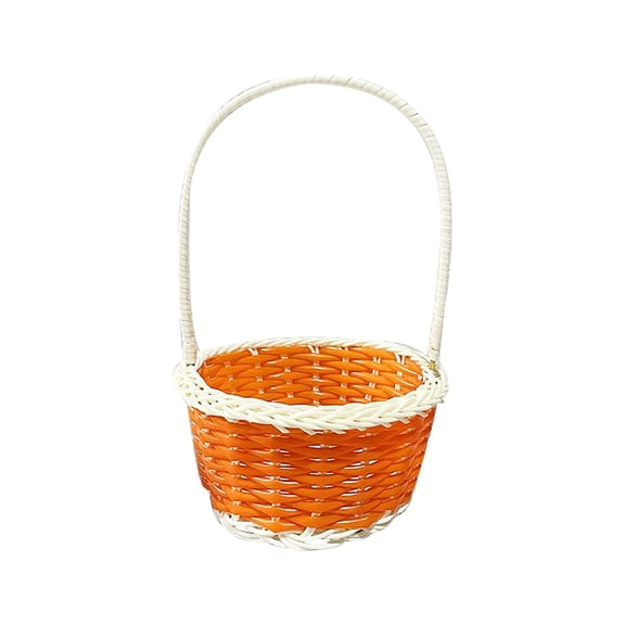 Easter Baskets with Handles Pastel Easter Party Favor Supplies Mini Woven Rattan Flower Baskets for Tiny Party Favors, Easter Baskets Empty, Easter Basket for Easter Egg Hunt 5.9"x3.9"