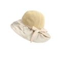 thumbnail image 2 of Spencer Women's Foldable Floppy Hat Wide Brim Bowknot UV Protection Sun Hat Summer Straw Beach Cap, 2 of 7