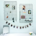 2 Pack Grid Wall Panels Metal Wire Photo Rack Multifunctional Display