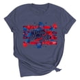 thumbnail image 3 of Goodtrade8 Womens Short Sleeve Shirts Summer USA Years Anniversary Pullover Graphic Red White and Blue Independence Day Patriotic 4th of July Fashion Shirts for Women Crew Neck, 3 of 8