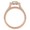 thumbnail image 3 of SuperJeweler 2 Carat Halo Diamond Bridal Set In 14 Karat Rose Gold For Women, 3 of 6