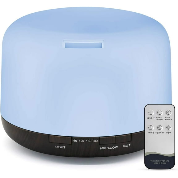 Essential Oil Diffuser,280ml Diffusers with Remote Control,BPA-Free Ultrasonic Aromatherapy Diffuser Humidifier with Adjustable Mist Mode