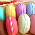 thumbnail image 4 of Bonito para la forma de macarrón gigante para el caso colorido para el contenedor de la píldora caja de almacenamiento pendiente collar de viaje portátil joyería O, amarillo Feliz Sencillez, 4 of 5