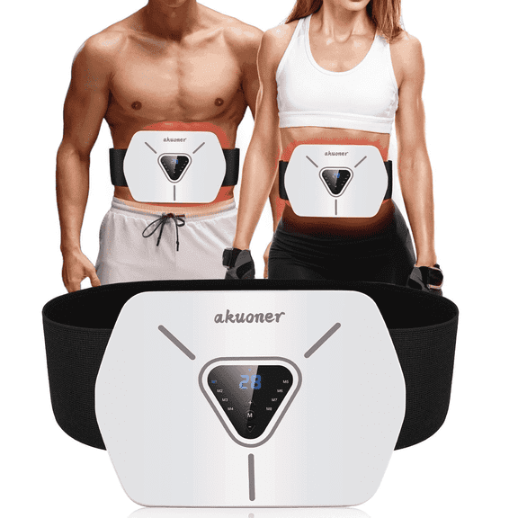 WaJiu ABS Abdominal Training Belt, 3D All-in-One Fitness Muscle Training Machine, 8 Modes 30Levels, Exercise Abdominal Muscle Toning Belt for Men & Women, Home Office