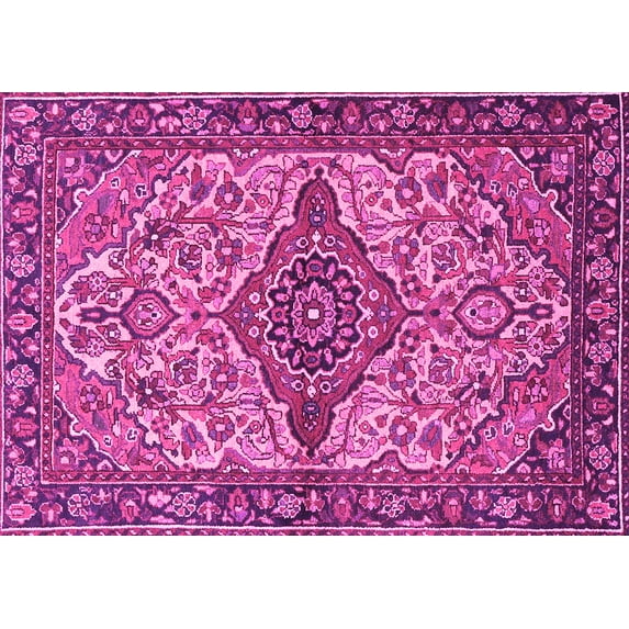 Ahgly Company Indoor Rectangle Medallion Pink Traditional Area Rugs, 7' x 10'