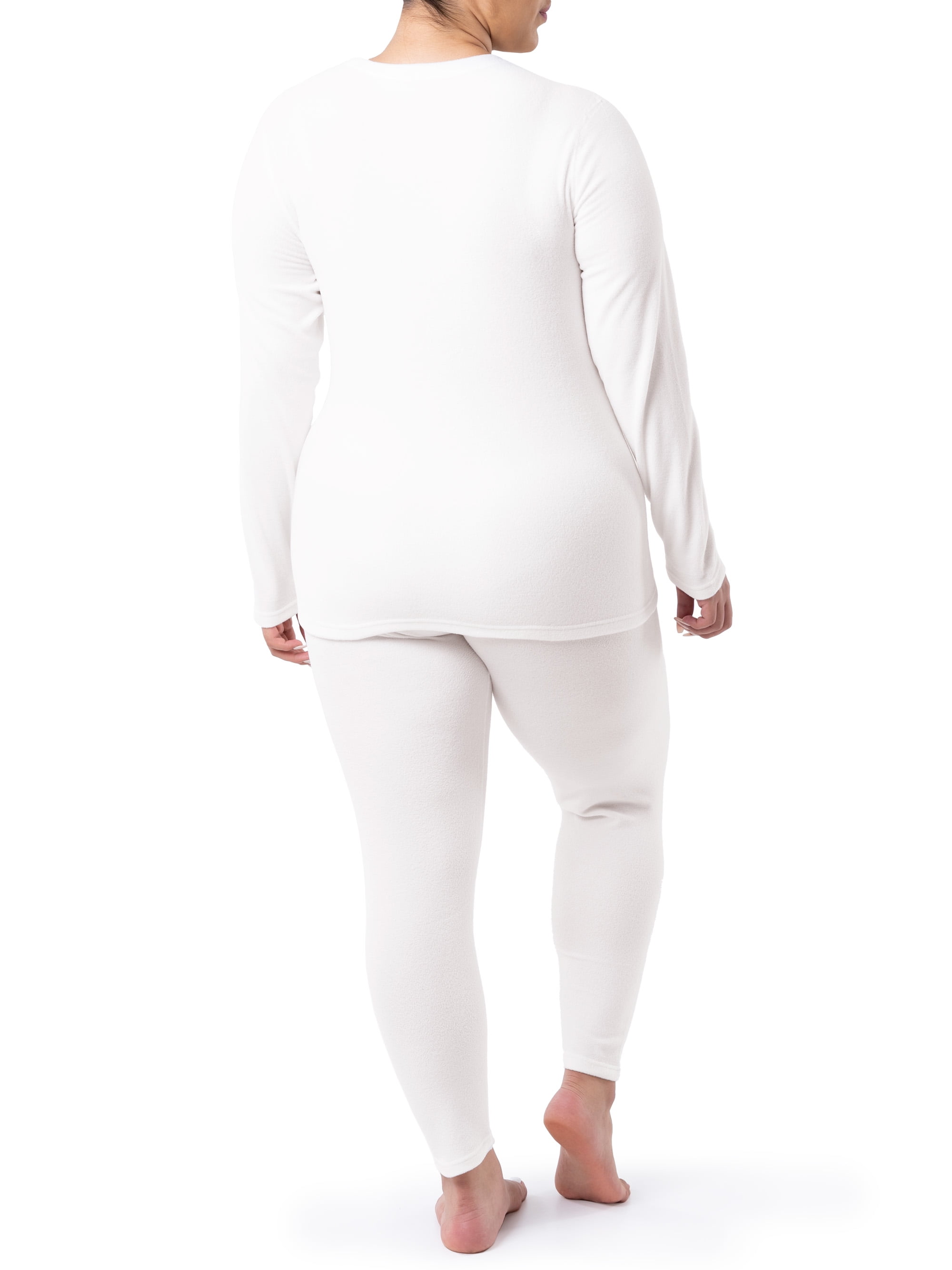 Fruit of the Loom Women's & Women's Plus Stretch Fleece Thermal Top and Bottom Set