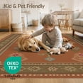 thumbnail image 4 of ODIKA 6'x9' Washable Area Rug Easy Care, Non-Shedding, Teal Terracotta Geometric Medallion Intricate Border with Floral Accents for Queen Size Bedroom Under Bed Master Suite, 4 of 7