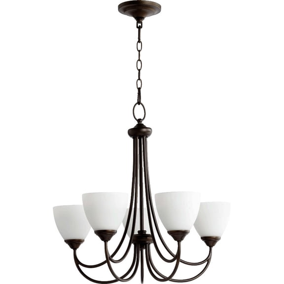 Quorum Lighting Brooks 5-Light Chandelier, 26 Width, 23.5 Height, Oiled Bronze Finish